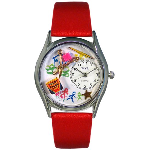 Whimsical Watches Women's S0640004 Preschool Teacher Red Leather Watch