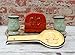 ACK Tuscany Colorful Hand Painted Fleur De Lis, 4 pc Stove Top Set, Napkin Holder, Salt and Pepper Shaker Set and Spoon Rest for Kitchen Décor