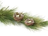 Club Pack of 12 Eco Country Pine Cone Chirstmas Twigs with Birds Nests