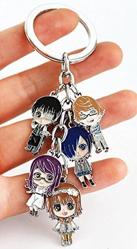 Anime Tokyo Ghoul Kaneki Ken Touka Kirishima 5 Cute Pendants Metal Keychain Keyrings
