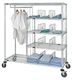 Chrome Wire Shelving Apparel Garment Transport Cart - WRCPL-63-2460