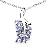 1.65 Carat Genuine Tanzanite Marquise Sterling Silver Pendant