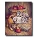 Country Kitten Kitty Cat Apple Animal Picture Art Print