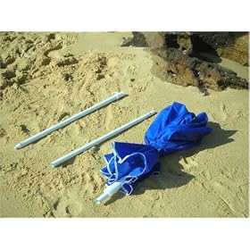 Showing umbrella on sand on beach in 3 pieces