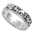 Sterling Silver Ring - Moon and Star - 8mm Band Width - Sizes: 8-12