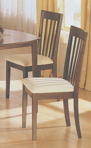 Set of 2 Contemporary Wenge Finish Wood Dining Chairs