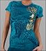 Sinful Clothing - Women's Hawk Short Sleeve Tee in Pacific Blue