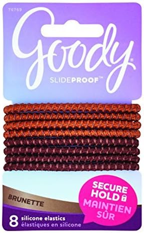 Goody Colour Collection Sparkly Metallic Hair Elastic, Stay Put Hold, Brunette, 8 Count by Goody Colour Collection