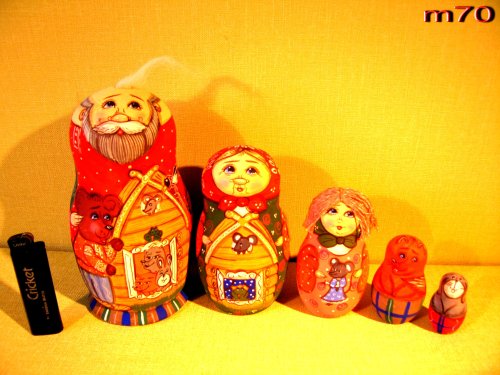 Childrens Toyshop  Toys : Russian Family Nesting Nested Stacking Doll 5 Pcs #m70