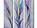 In a Georgia Okeefe Style - Large 24 in X 24 in Multiple 3 Panels Triptych Wall Art -Handmade Original Oil Stretched Canvas Painting in Purple,blue, Green