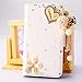 NE3C 1X (TM) Samsung Galaxy Mega 6.3 I9200 I9025 I9028 Leather Folio Support Smart Case Cover with Card Holder & Magnetic Flip Horizontals - Loveyou Pearl Flower