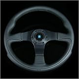 Nardi Challenge 350mm Steering Wheel - Black Leather w/ Black Spokes