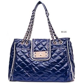 Click here to buy Blue Myra Faux Leather Satchel Bag Handbag Purse by Sarahs Boutique.