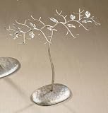 Metal Jewelry Stand Tree with an Antique Silver & Gold Finish