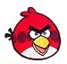 Red Angry Bird embroidery iron-on patch, (2.75