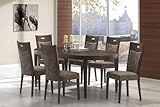 IMAGE OF 7PC Oval Dining table with Chair Set in Walnut Finish