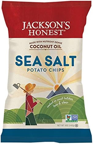 JACKSONS HONEST Potato Chips-With Coconut Oil Sea Salt &amp; Vinegar 5 oz Bags