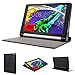 Evecase Lenovo Yoga Tablet 2 8 inch Case, SlimBook Leather Folio Case Cover w/ Stand Cut-outs for Lenovo Yoga Tablet 2 (8'') with Android Version (830, 59426328) / Windows Version Tablet (59433026) - Black