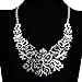 Fashion Retro Silver Tone Chain Flower Vine Hollow Statement Bib Pendant Necklace