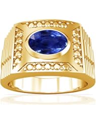 18K Yellow Gold Oval Cut Blue Sapphire Solitaire Ring (GIA Certificate)