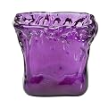Rustic Recycled Glass Square Votive - Amethyst