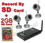 Wireless AV transmission Motion Detection security Monitoring Recorder system + 3 Pack 2.4Ghz Wireless Color Day & Night Vision Weather-proof Surveillance CCTV Cameras w/ 2GB SD Card