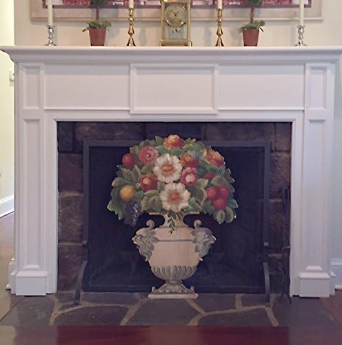 DECORATIVE FRUIT AND FLOWER FIREPLACE PLAQUE OR WALL HANGING - AMERICAN PRIMITIVE STYLE