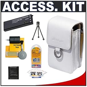 Casio Exilim EX-CASE-30 Leather Case (White) + Spare NP-50 Battery + Accessory Kit for... by Casio
