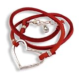 Captive Heart Red Leather Boho Wrap Bracelet or Necklace
