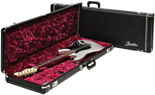 Fender® Strat/Tele® DLX Hard Case - Black/Magenta Guitar Case