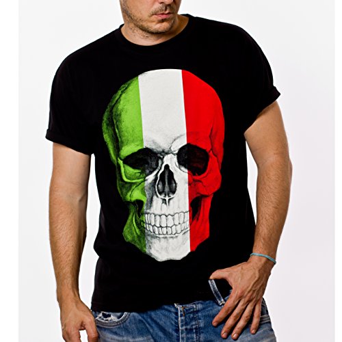 Italien T-Shirt für Herren SKULL schwarz Größe S