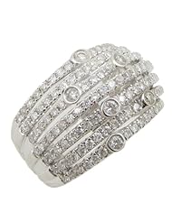 14k White Gold  1.44ctw Diamond Cocktail Ring LR522 Size 8