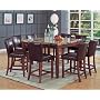 9pc Marble Top Counter Height Dining Table & 8 Stools Set
