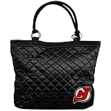 NHL New Jersey Devils Ladies Black Quilted Tote Bag