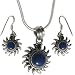 Valentine Day Gifts Silver Lapiz Pendant Earring Sets