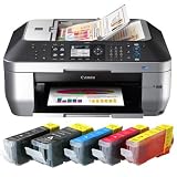 Produkt-Bild: Canon PIXMA MX870 Multifunktionsger&auml;t inkl. USB Kabel & 5 Youprint Tintenpatronen (4-in-1: Drucken, Kopieren, Scannen, Faxen) DUPLEX Netzwerk WLAN CardReader USB (Originalpatronen nicht im Lieferumfang)