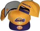Los Angeles Lakers Gold/Purple Two Tone Snapback Adjustable Plastic Snap Back Hat / Cap