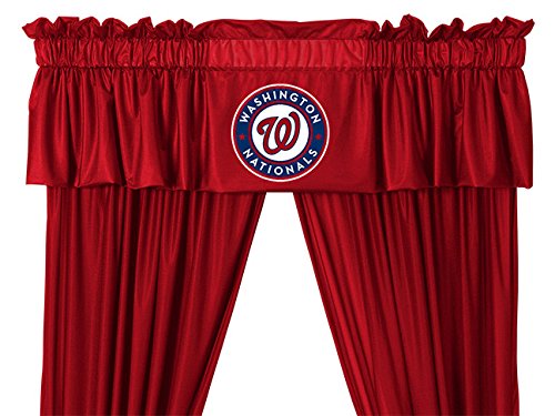 Washington Nationals 4 Piece KING Comforter Set and One Matching Window Valance (1 Comforter, 2 Shams, 1 Bedskirt, 1 Matching Window Valance) SAVE BIG ON BUNDLING! 
Washington Nationals 4 Piece KING Comforter Set and One Matching Window Valance (1 Comforter, 2 Shams, 1 Bedskirt, 1 Matching Window Valance) SAVE BIG ON BUNDLING!