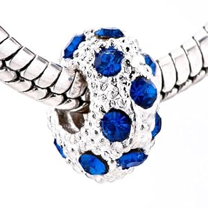 Pugster White Ball September Birthstone European Beads Fit Pandora Chamilia Biagi Charm Bracelet by Pugster