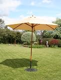 from Bentley Outdoor 2.7M WOODEN GARDEN PATIO PARASOL UMBRELLA 38MM POLE - CREAM