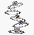 Avon Sterling Silver Stackable Ring Mother-of-Pearl - size 8