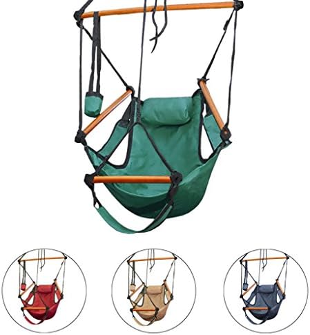 UnbeatableDepot Deluxe Sky Air Chair Swing Hanging Hammock Chair W/ Pillow & Drink Holder