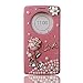 LG G3 Case, Bling Leather Love Rose Design LG G3 Diamond Leather Case, Armybee (TM) (Pink)