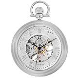 Akribos XXIV Men's AKR453SS Mechanical Skeleton Silver-Tone Pocket Watch