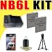 Two NB6L Lithium Ion Replacement Batteries w/Charger for Canon Powershot Elph 500 HS S90 S95 SD770 SD980 SD1200 SD1300 SD3500 SD4000 D10 Digital Cameras DavisMAX Bundle