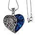 Embolden Jewelry Silver Blue Green Abalone Shell Heart Pendant Love Necklace for Wife Mother Girl
