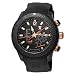 TX T3C315 Linear Dual Time Multifunctional Black Titanium Chronograph With Black Natural Rubber Strap