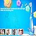 Lovely Dolphin Design Kids Sonic Electric Toothbrush with Musical LED Light, 2m Timer and 30s Reminder Features, Replaceable 2 Extra Heads.(Sky blue)