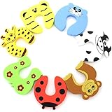 ANFIMU 7 PCS Children Creavention Safety Finger Pinch Cartoon Animal Foam Door Stopper Cushion - Bundled Carton Monster Baby Child Kid Animal Cushiony Finger Hand Safety Door Stop Guard Set