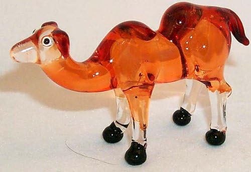 CAMEL ARTGLASS FIGURINE 2-HUMP DESERT BEAST OF BURDEN 1 PC.